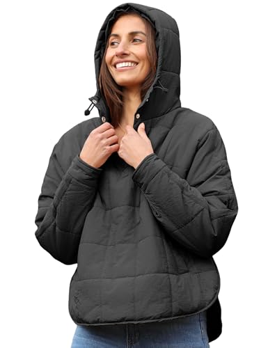 QIBABU Womens Oversized Hooded Puffer Jacket Lightweight QIBABU Womens Oversized Hooded Puffer Jacket Lightweight